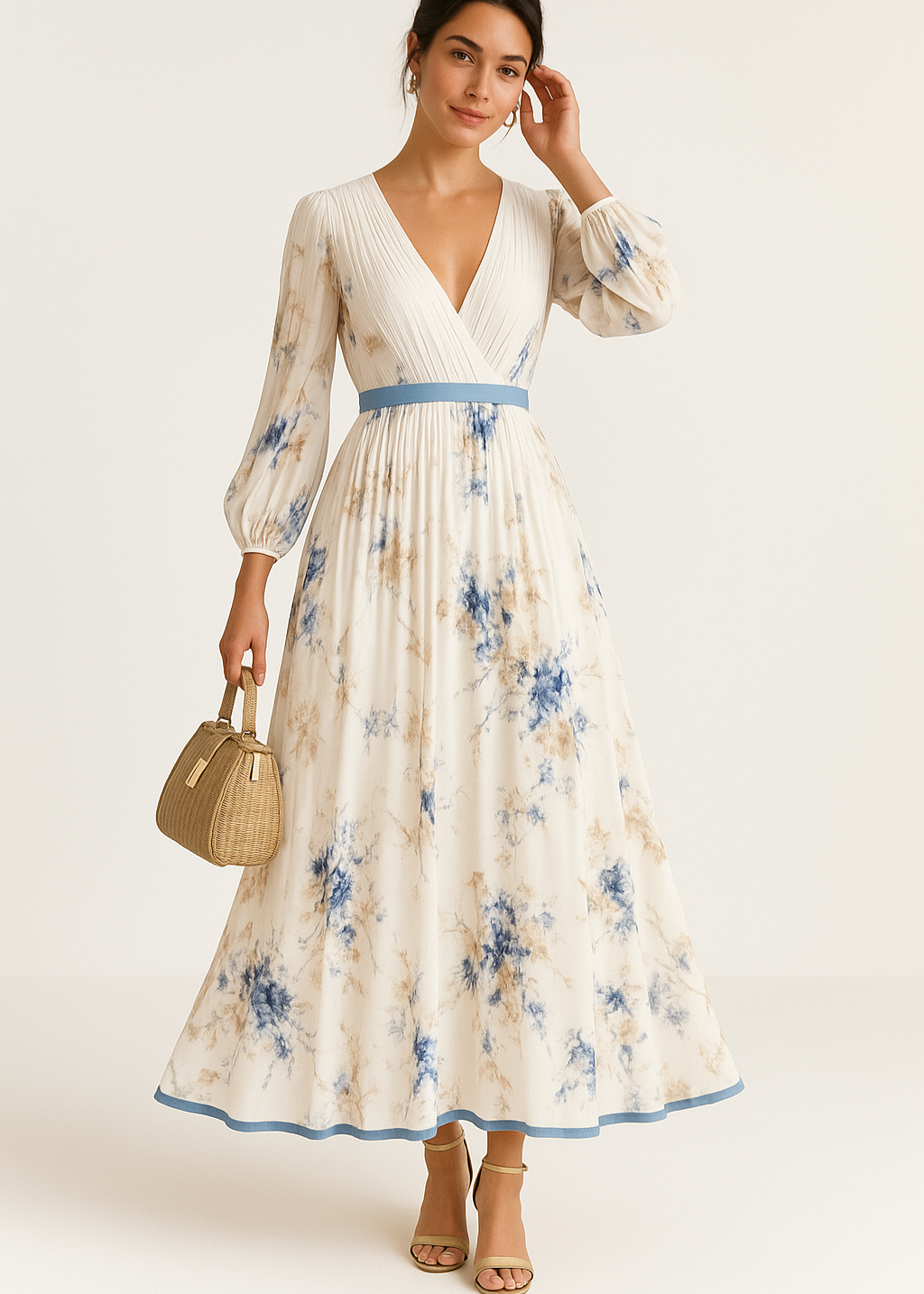 Boho Maxi Evening Dress - Floral Pattern