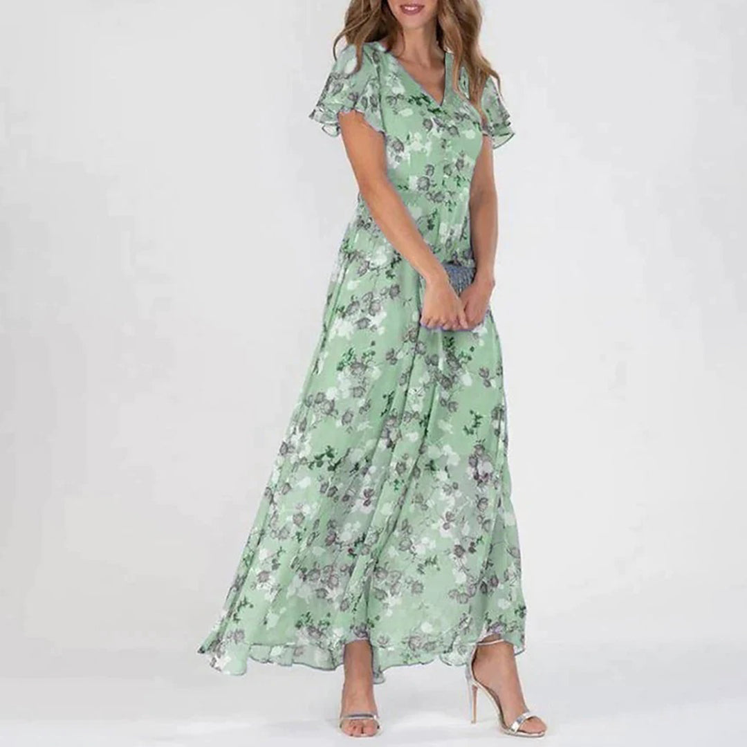Gabrielle - Floral Evening Dress - Stylish