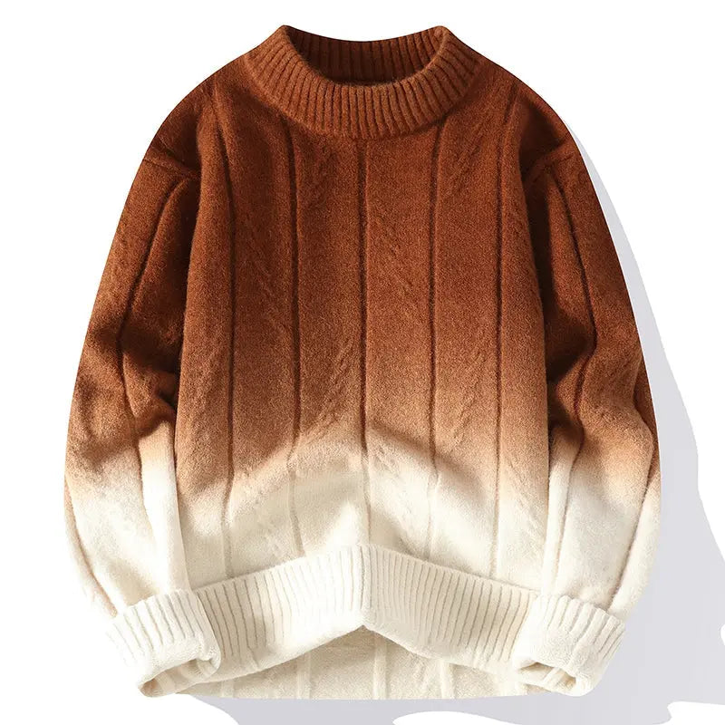 Men's Gradient Knit Sweater - Casual Everyday Wear