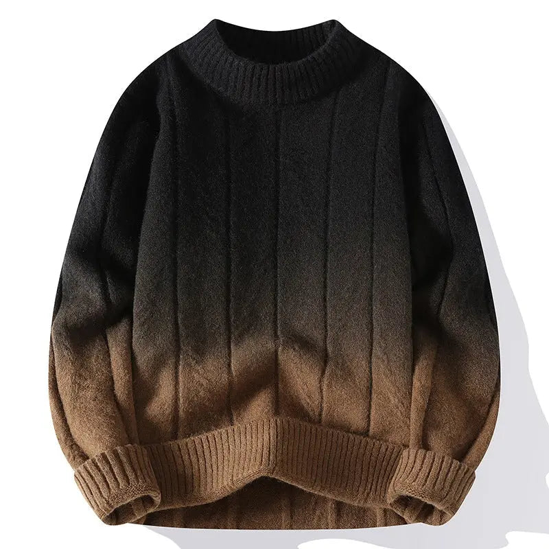 Men's Gradient Knit Sweater - Casual Everyday Wear