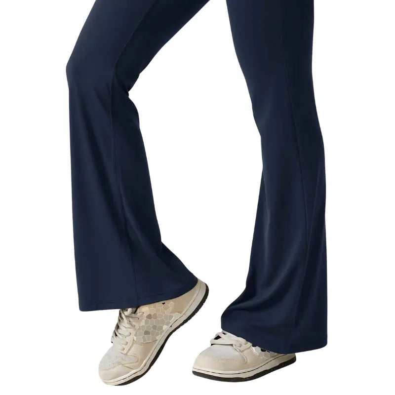 Adeline - Flared Yoga Jumpsuit with Deep V-Back