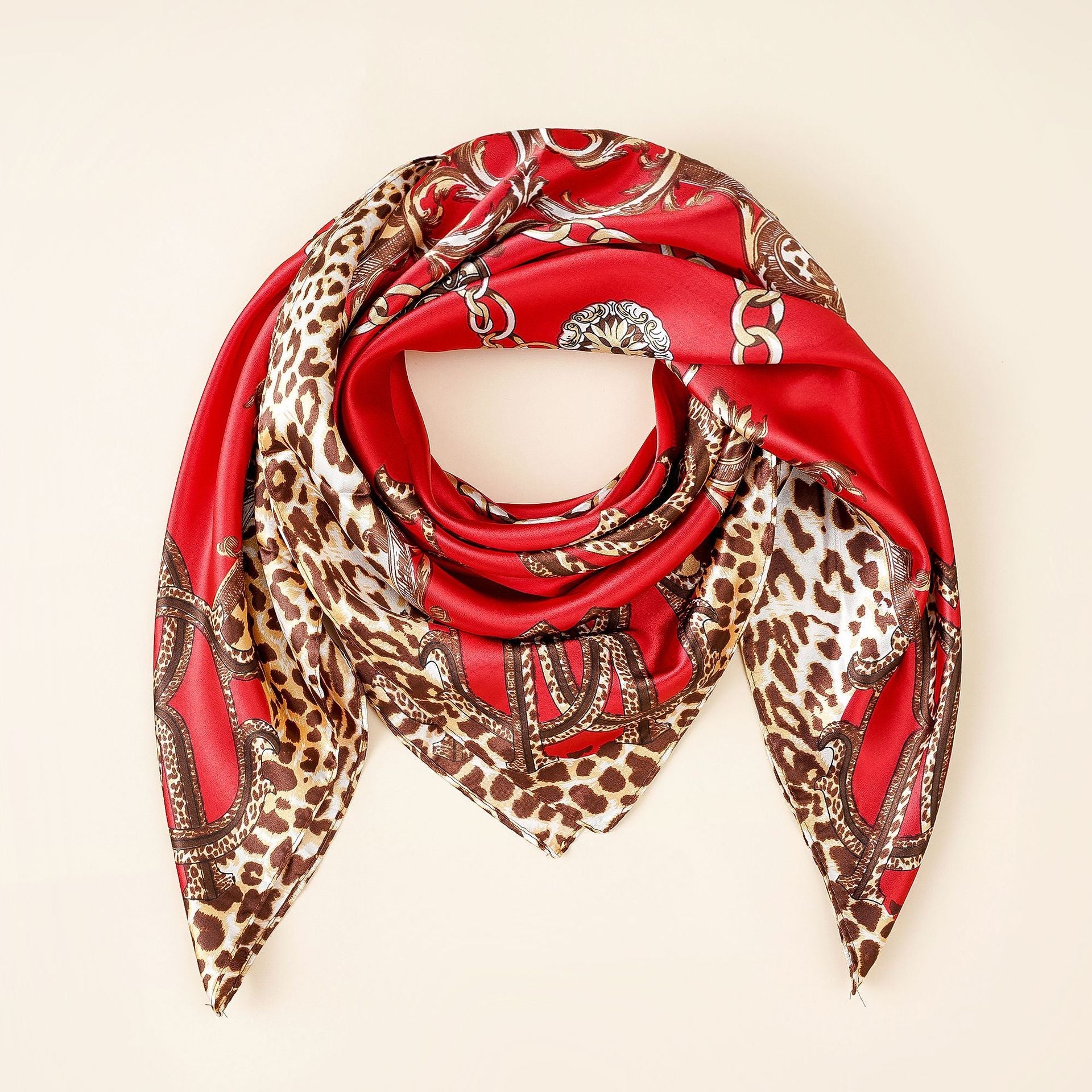 Luxury Silk Scarf with Elegant Animal Print