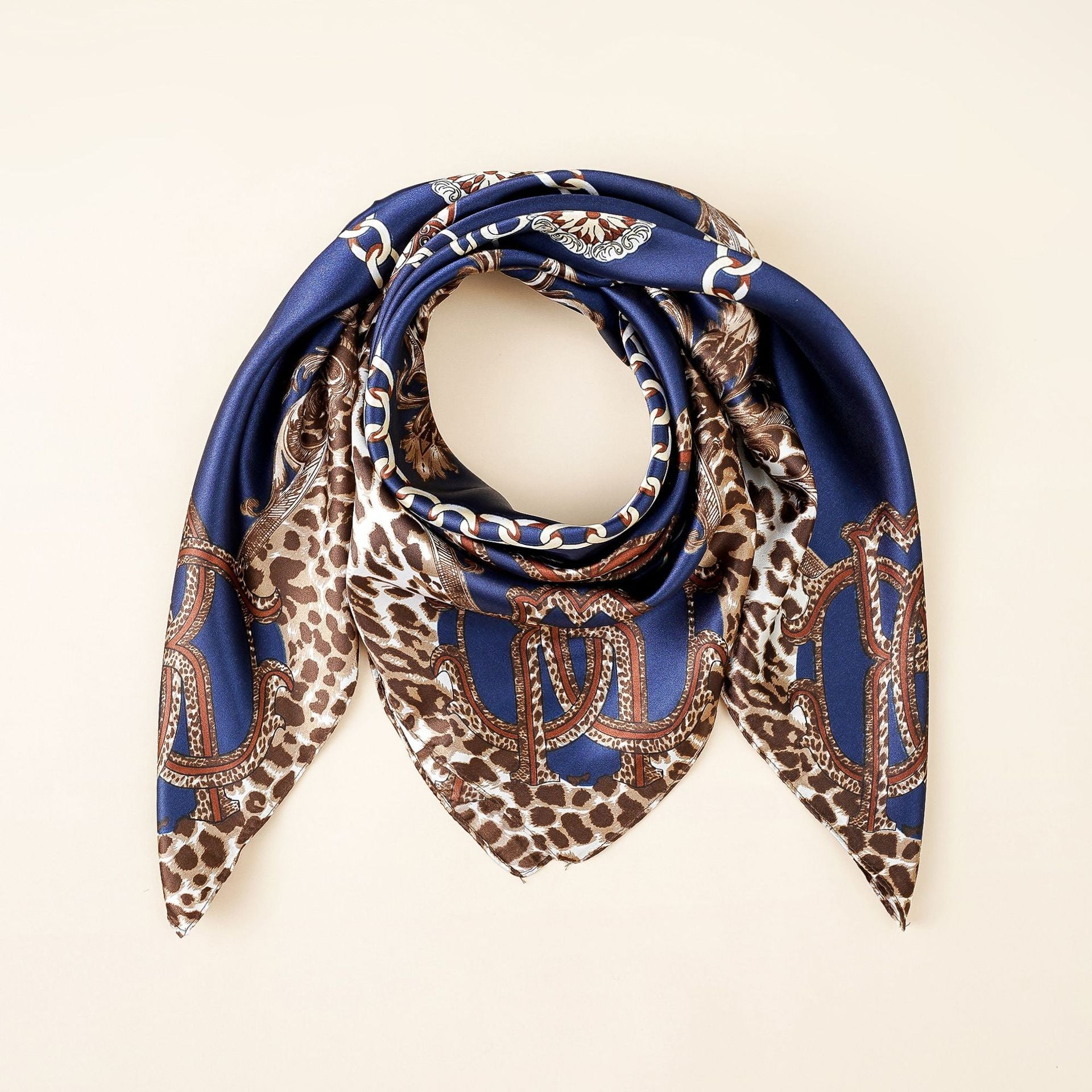 Luxury Silk Scarf with Elegant Animal Print