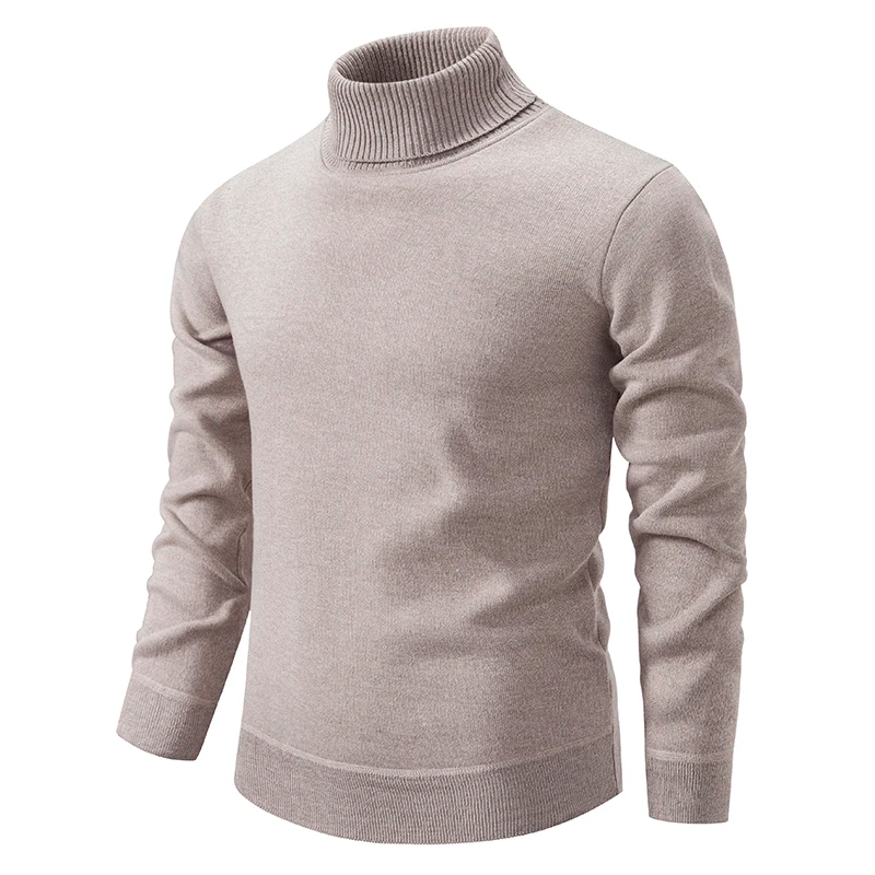 Men's Cotton Roll-Neck Sweater - Soft - High Quality