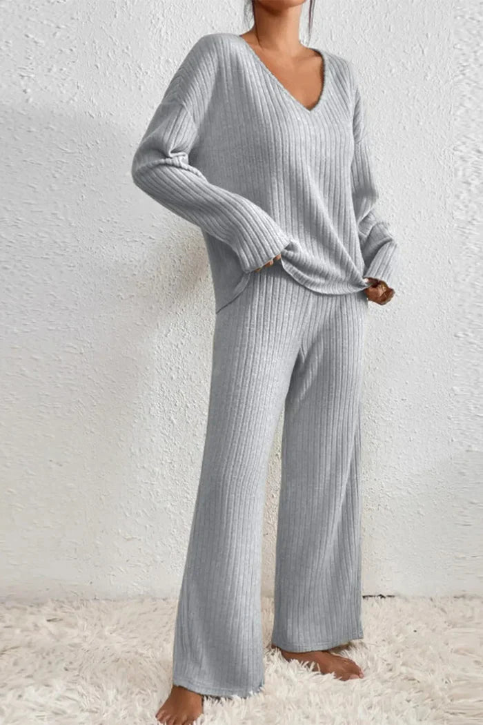 Women’s Ribbed Loungewear Cozy Two-Piece Set