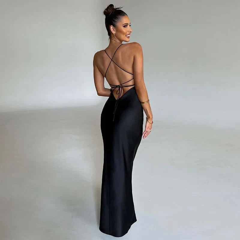 Side-Slit Maxi Dress - Prom Gown - Elegant Evening Wear