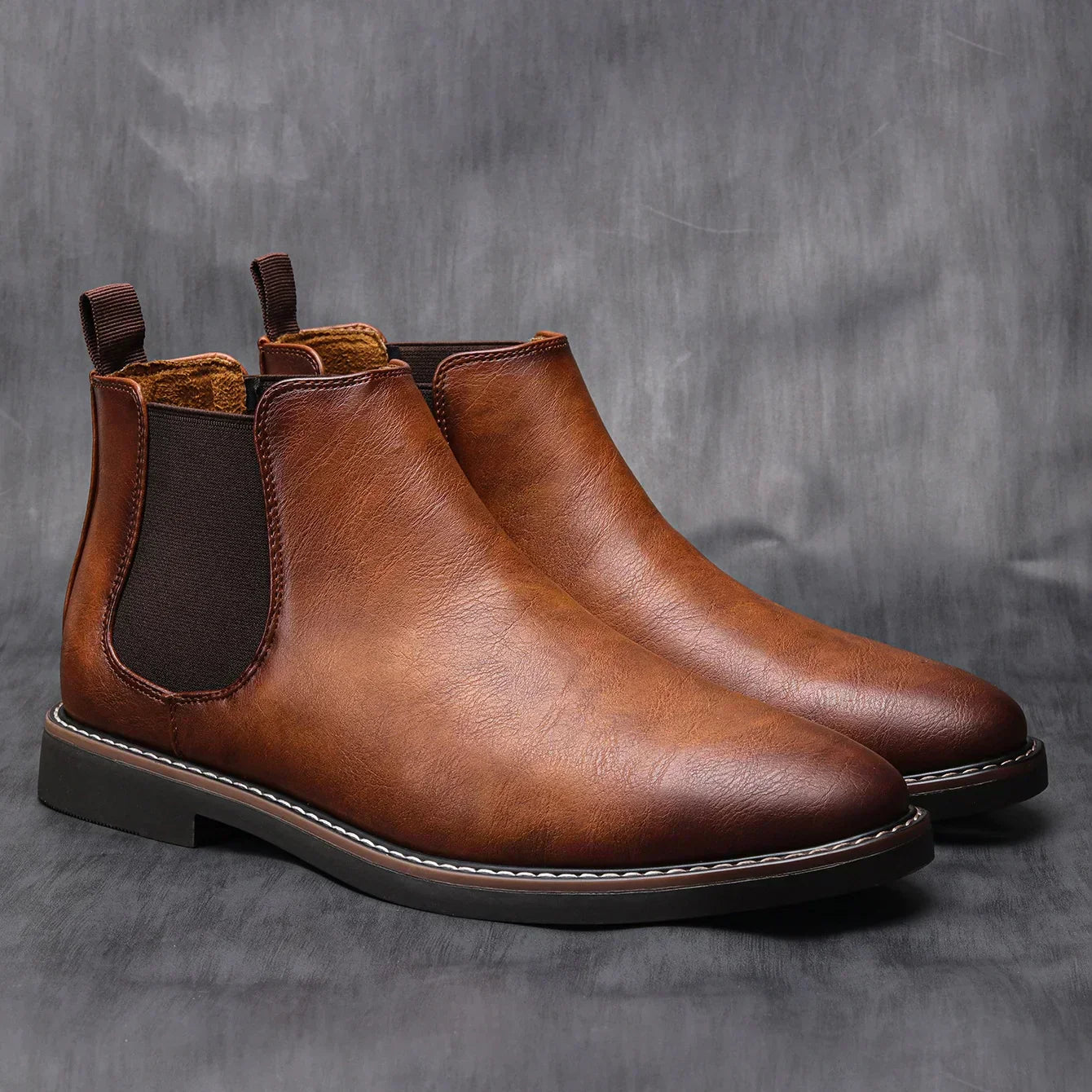 Men's Waterproof Chelsea Boots - Elastic Sides - Slip Resistant