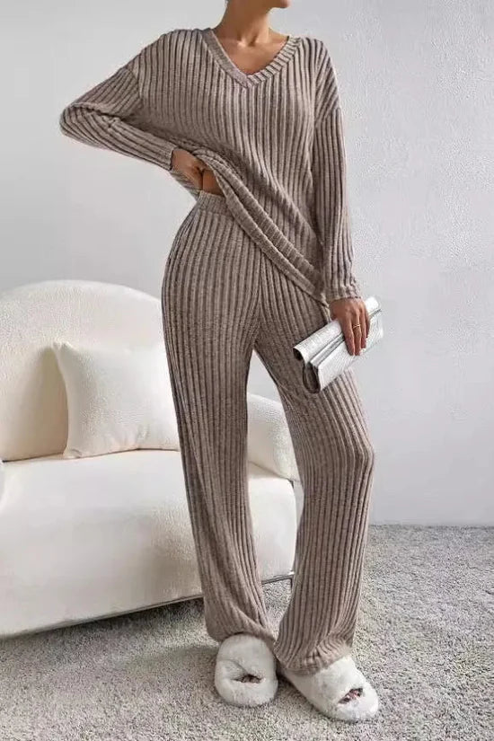 Women’s Ribbed Loungewear Cozy Two-Piece Set