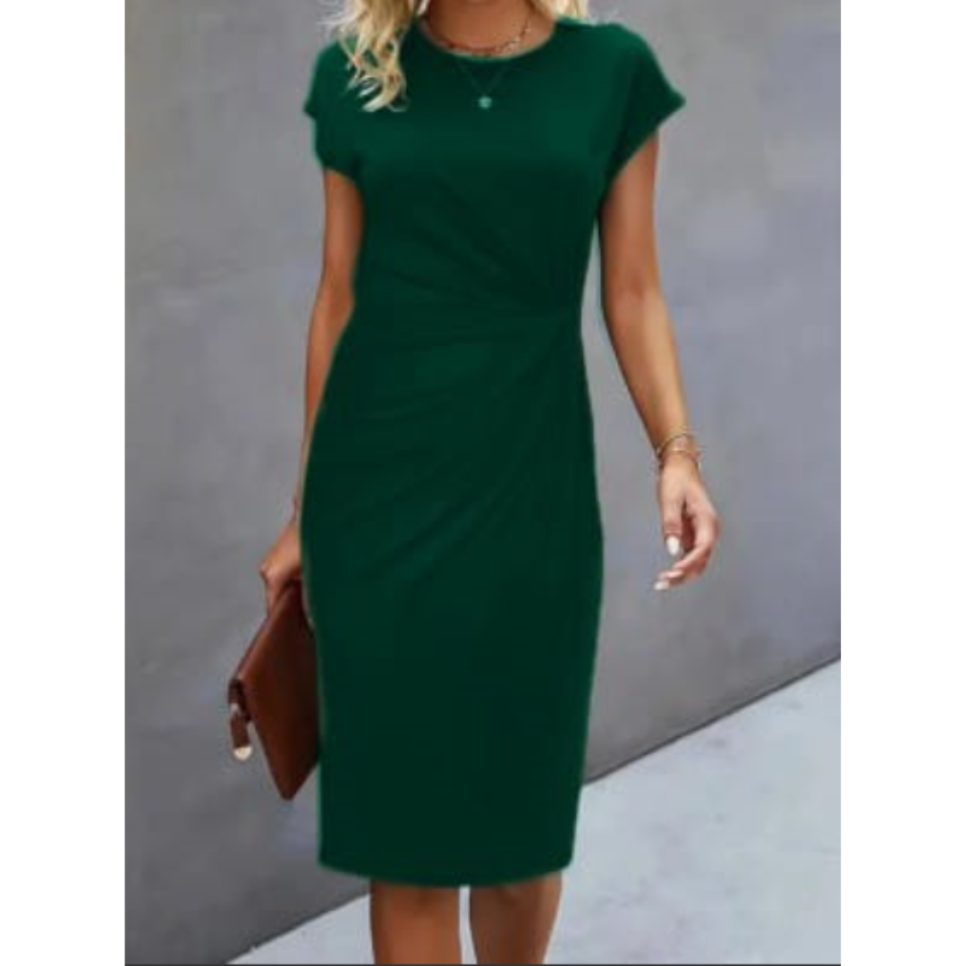 Short Elegant Women's Midi Cocktail Dress - Evening - Chic