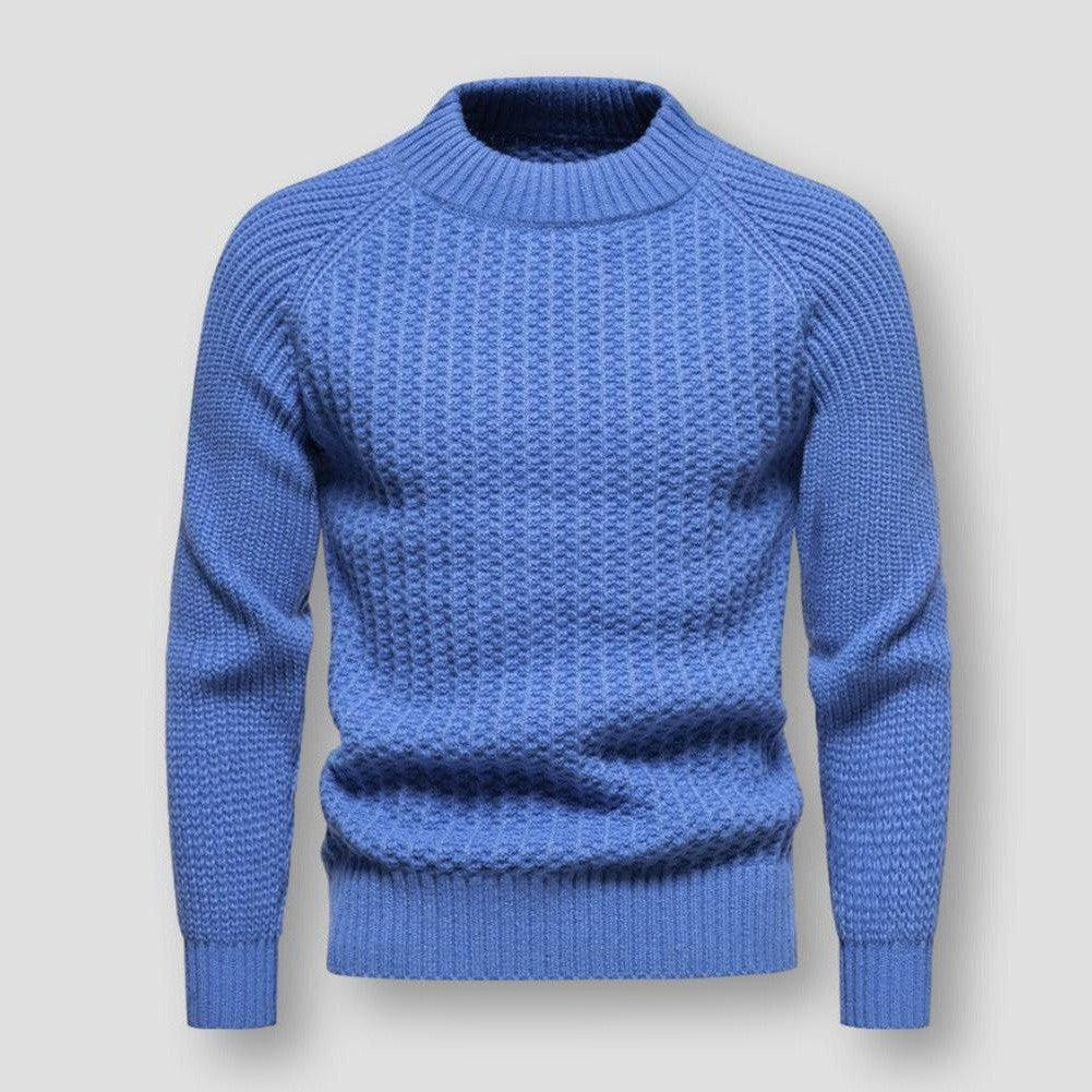 High-Quality Men's Waffle Knit Sweater - Premium Knitted Pullover