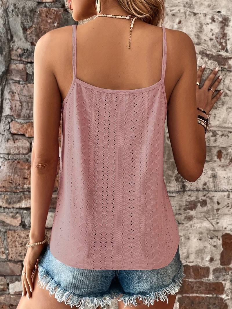 Women’s V-Neck Lace Summer Top with Spaghetti Straps