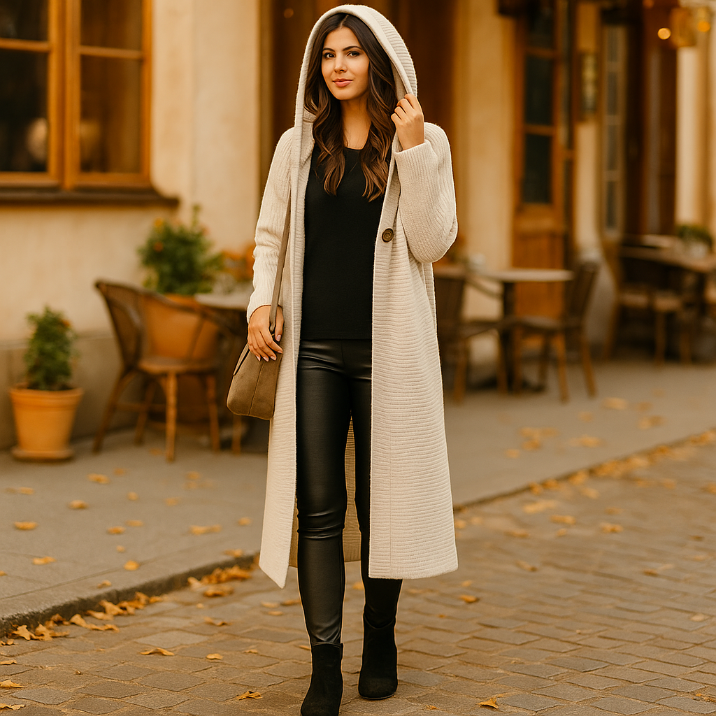 Vivano Selena Hooded Cardigan - Women's Longline Knit