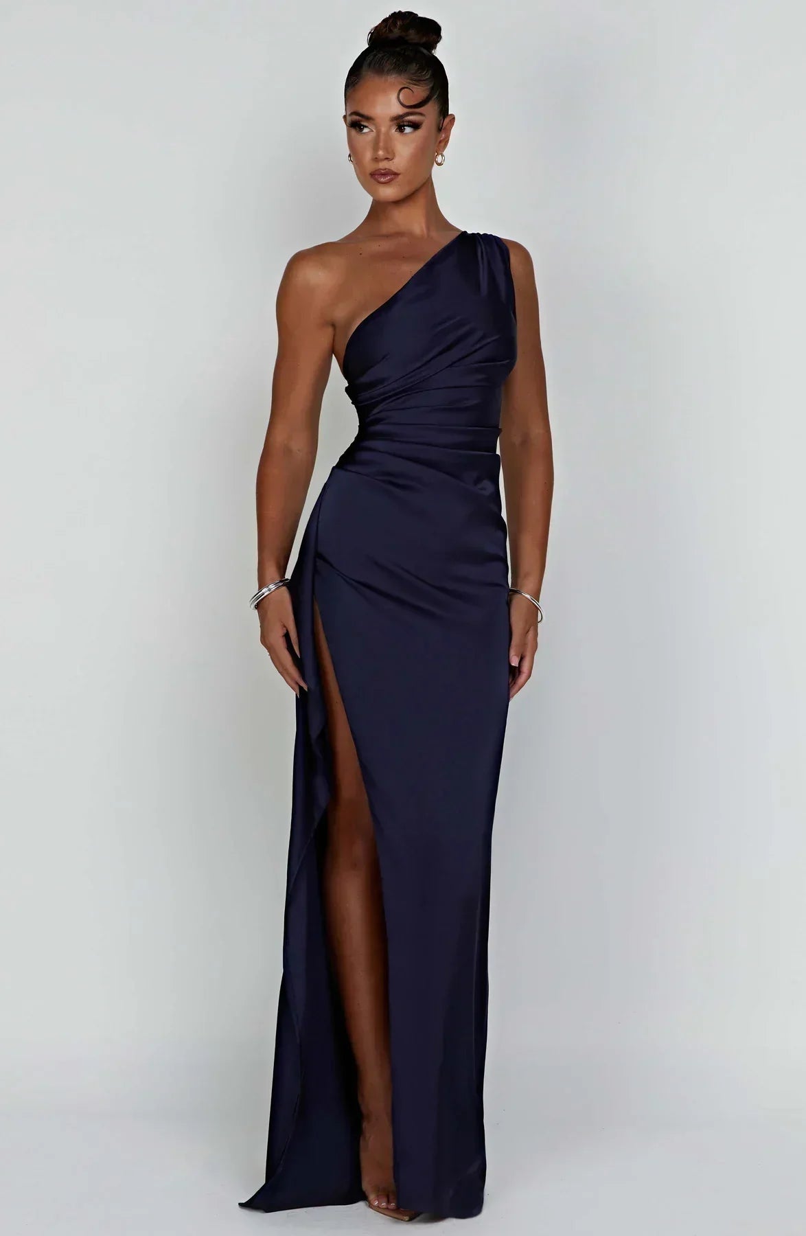 Jaida - Robe de soirée satin - Asymétrique - Fente