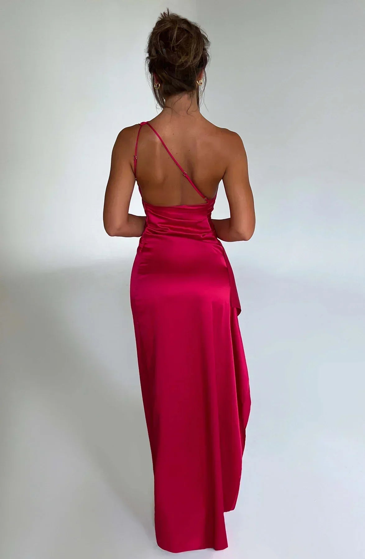 Jaida - Robe de soirée satin - Asymétrique - Fente