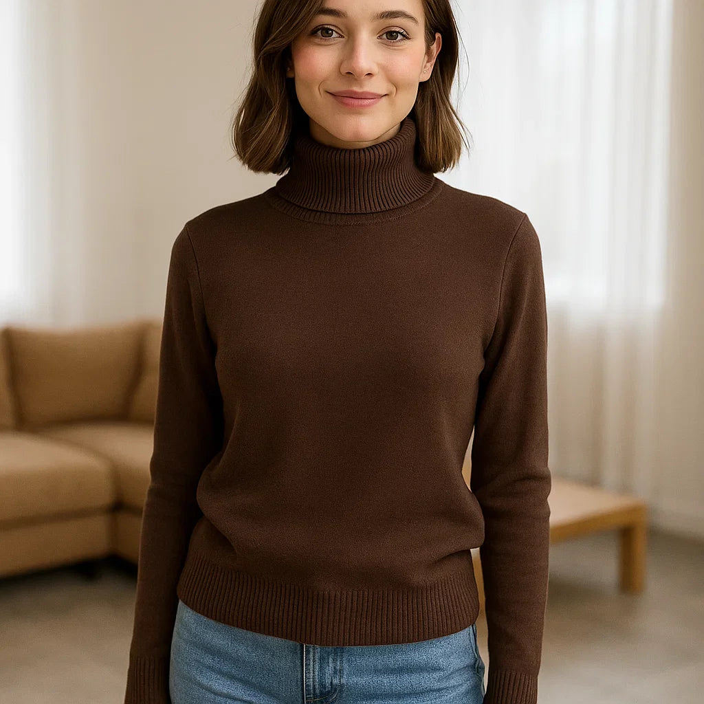 Vivano - Ivy Turtleneck Jumper Coffee / S Sweater