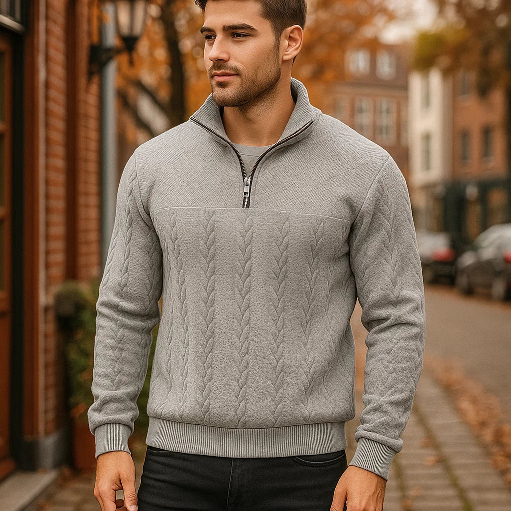 Vivano - Michael Zip Sweater Light Grey / S Sweater