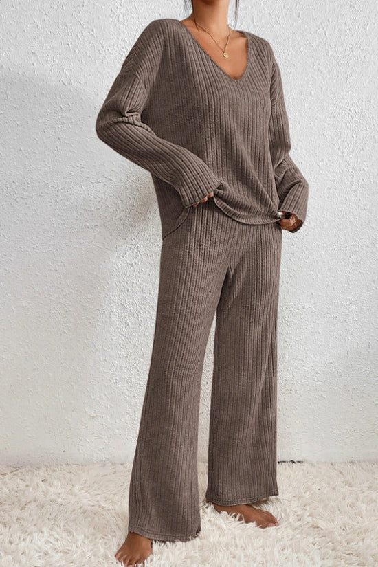 Women’s Ribbed Loungewear Cozy Two-Piece Set