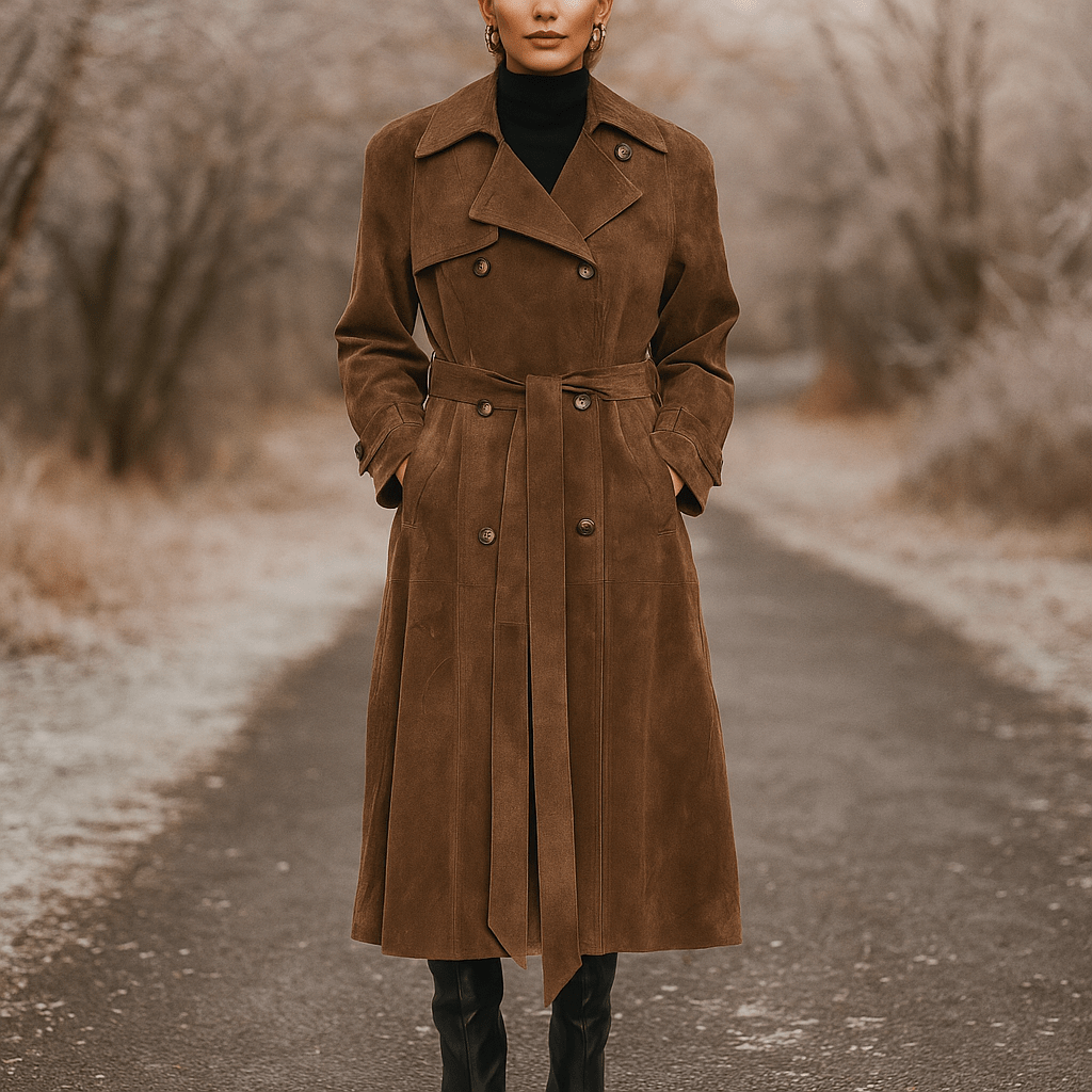 Bianca - Suede Trench Coat - Stylish and Durable