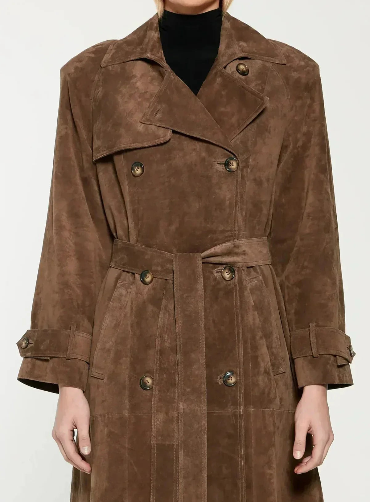 Bianca - Suede Trench Coat - Stylish and Durable