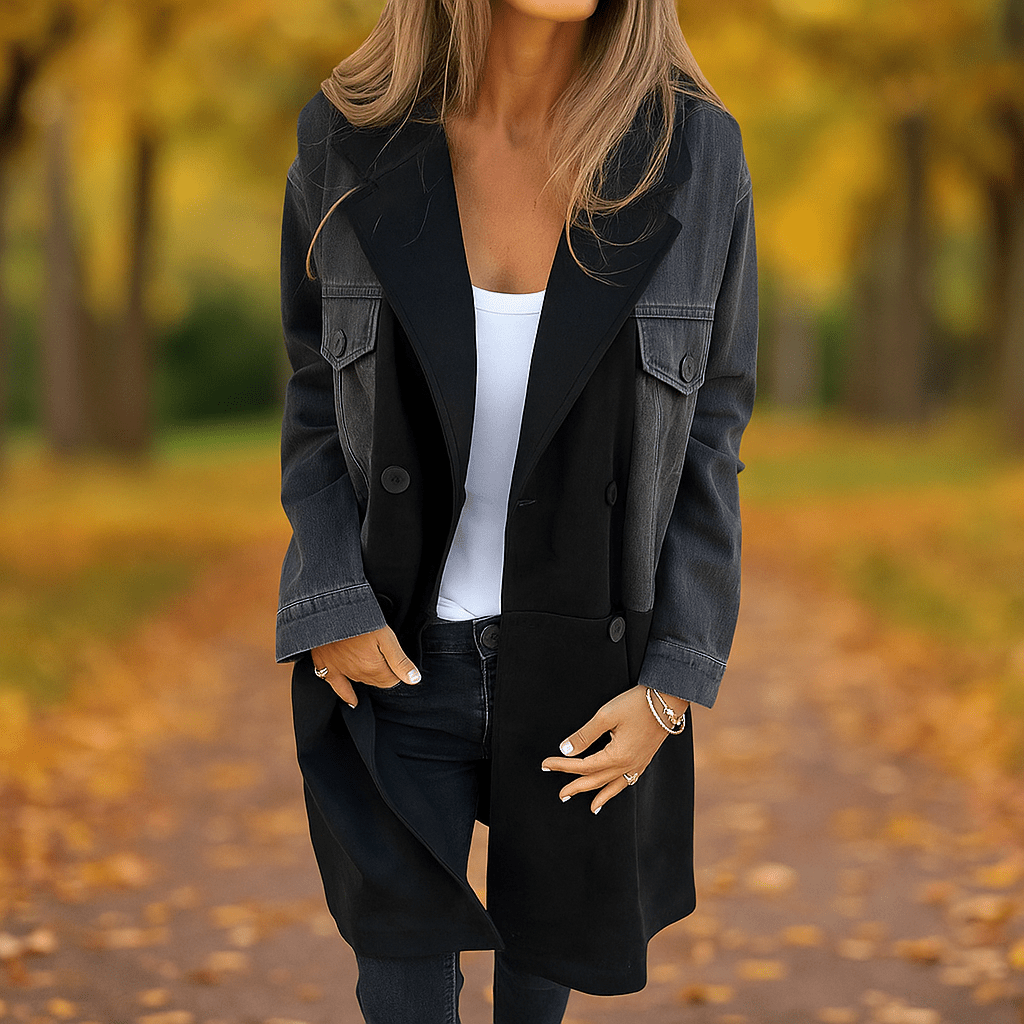 Bonfilia Trench - Denim Stitching - Unique Style - Durability