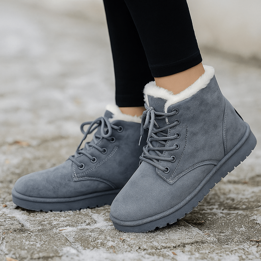 Women's Lace-Up Ankle Boots - Warm Insulation - Stable Grip