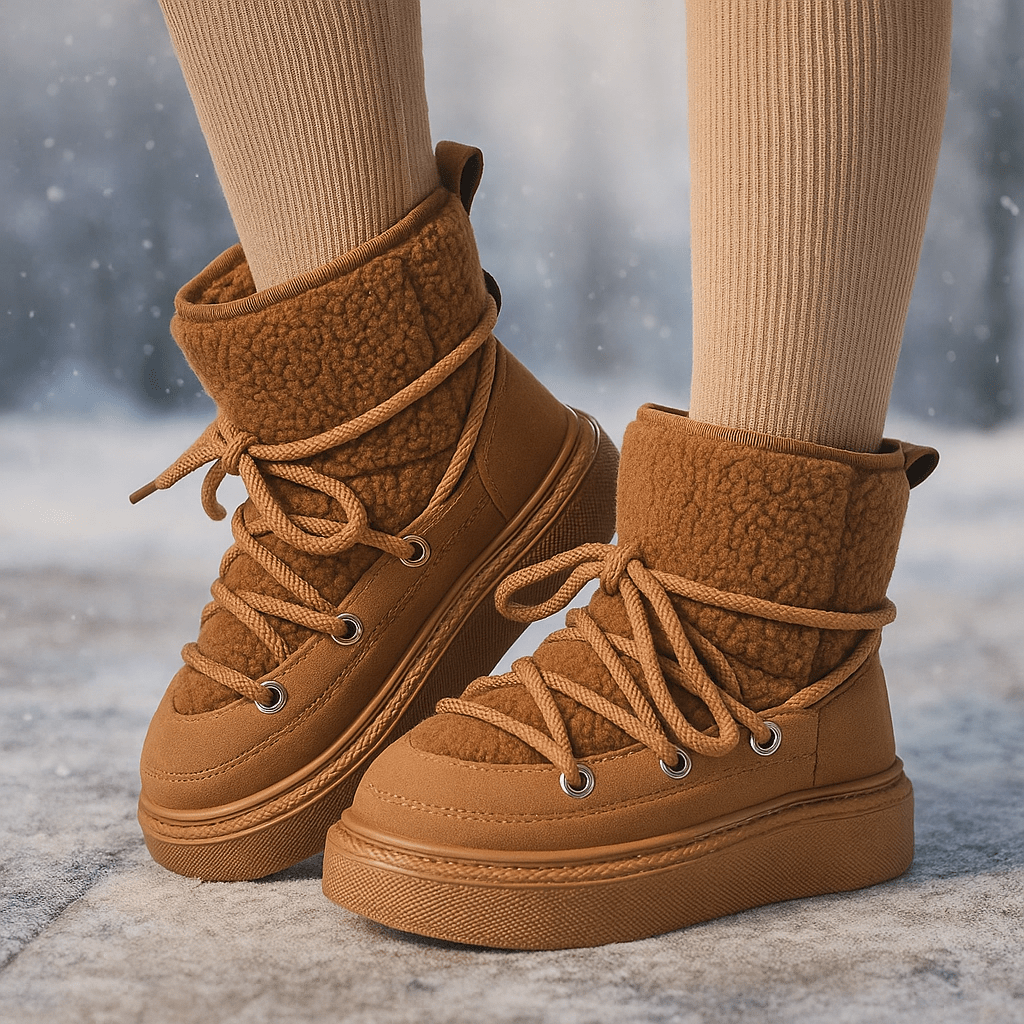 Winter Ankle Boots - Lace-Up - Comfort - Safety - Non-Slip