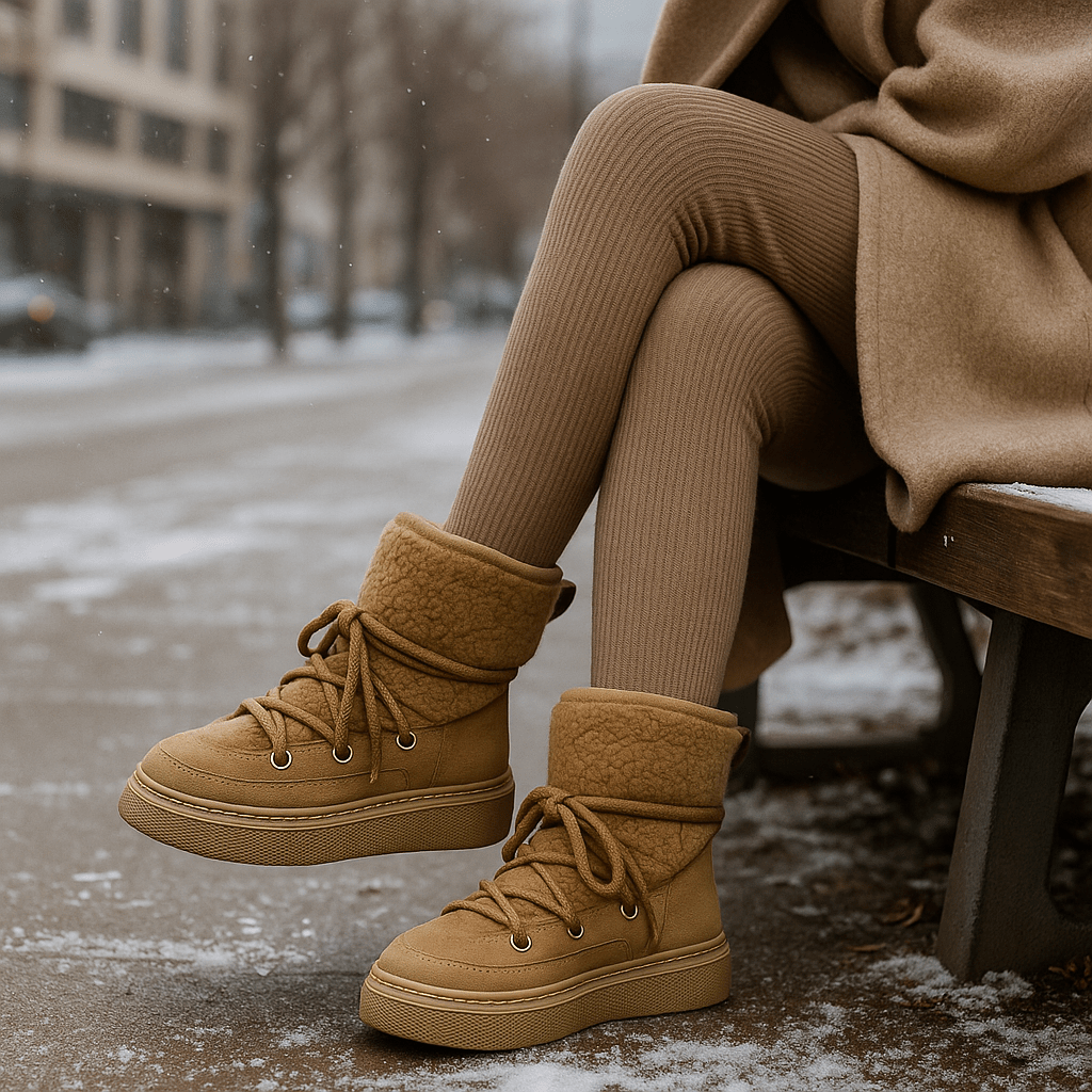 Winter Ankle Boots - Lace-Up - Comfort - Safety - Non-Slip