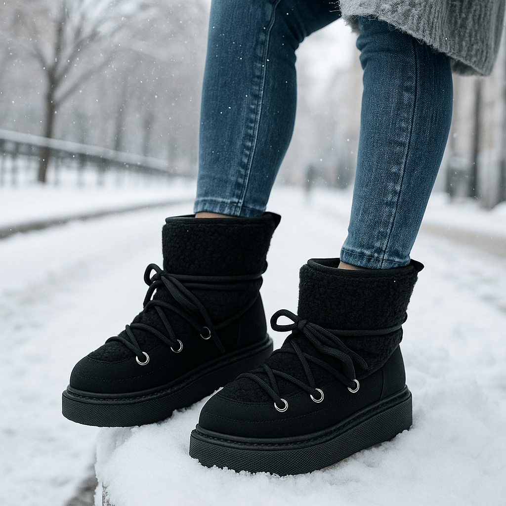 Winter Ankle Boots - Lace-Up - Comfort - Safety - Non-Slip