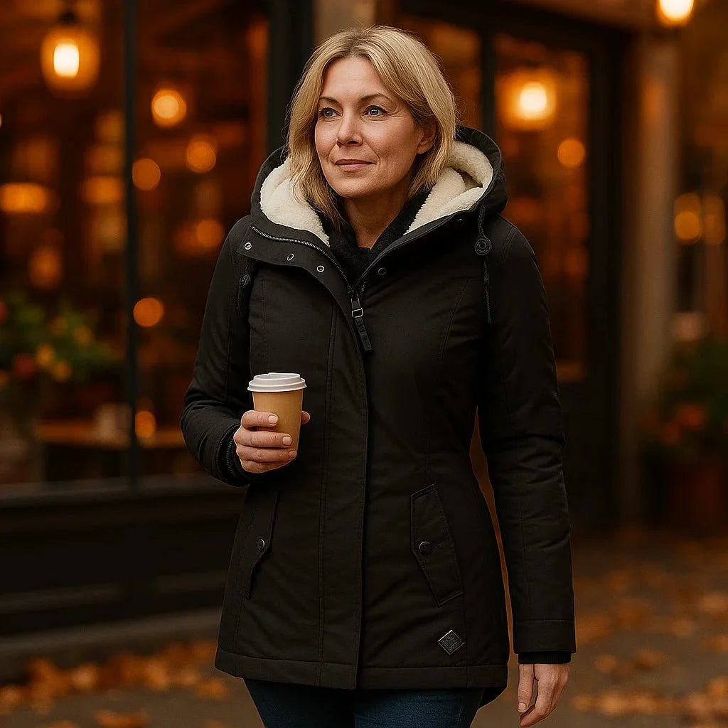 Camila Plisseret Cotton Coat - Hood - Light & Stylish