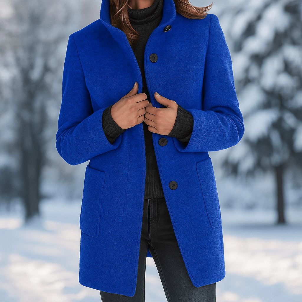 Camille - Elegant Women's Coat - High Collar - Stylish Warmth