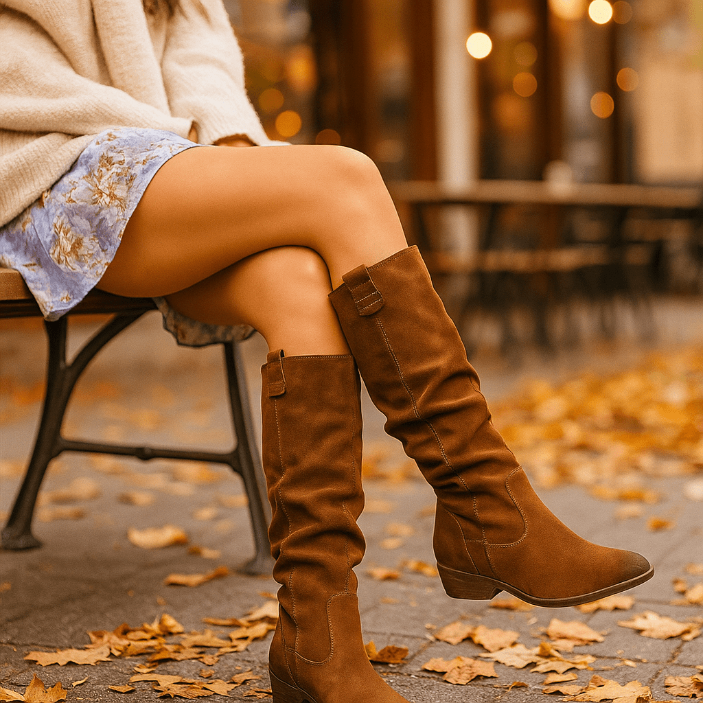 Warm Suede Ankle Boots - Comfortable - Women's Winter Footwear