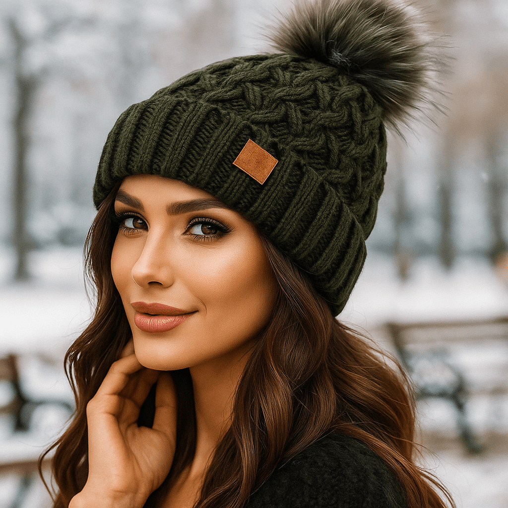 Winter Beanie - Cable Knit - Pom-Pom - Warm
