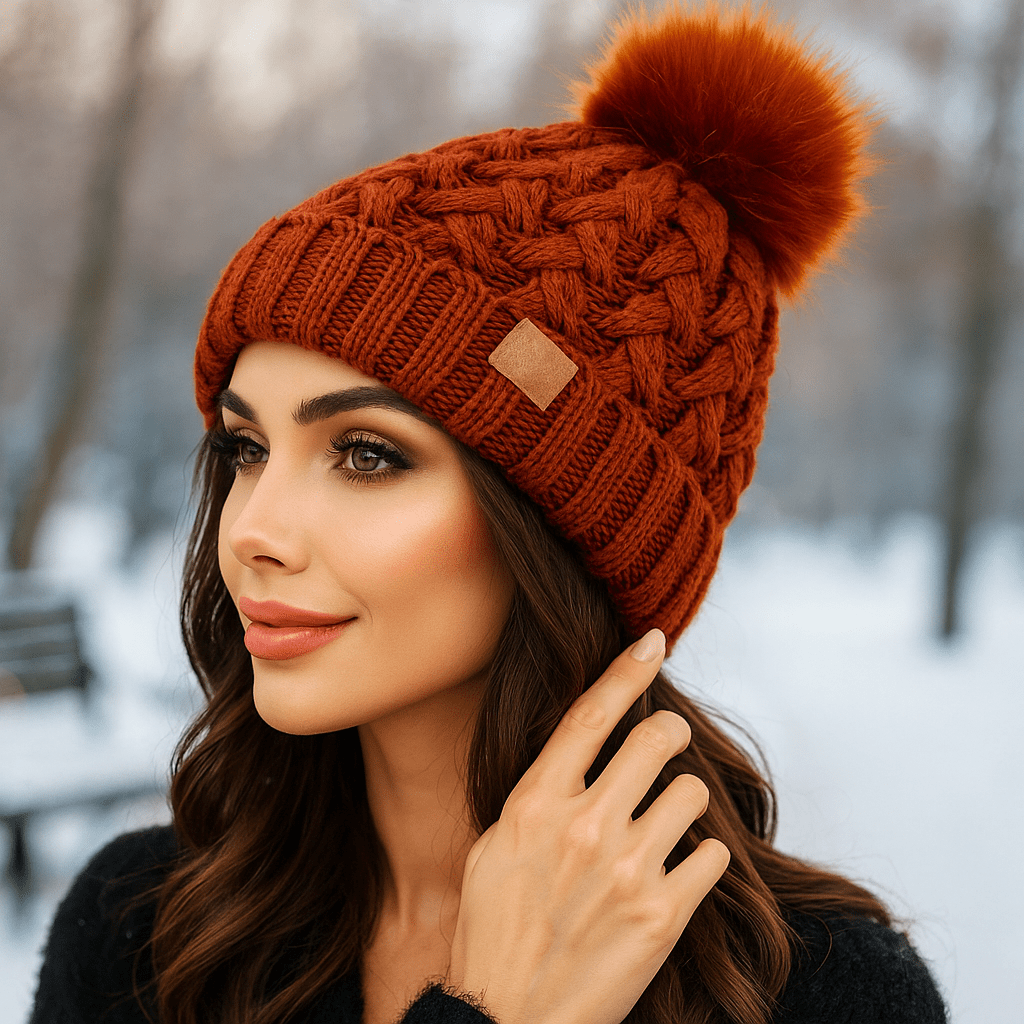 Winter Beanie - Cable Knit - Pom-Pom - Warm