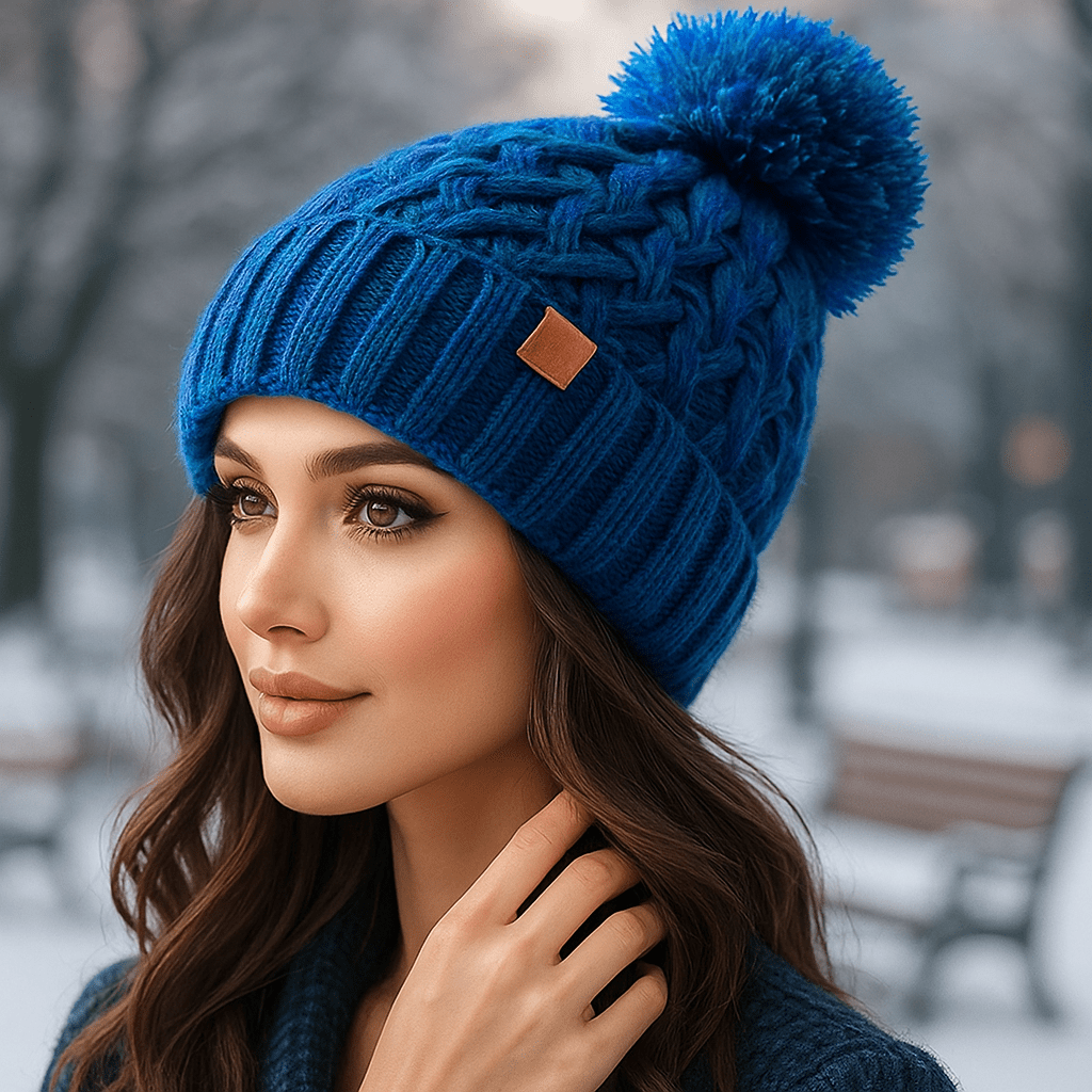 Winter Beanie - Cable Knit - Pom-Pom - Warm
