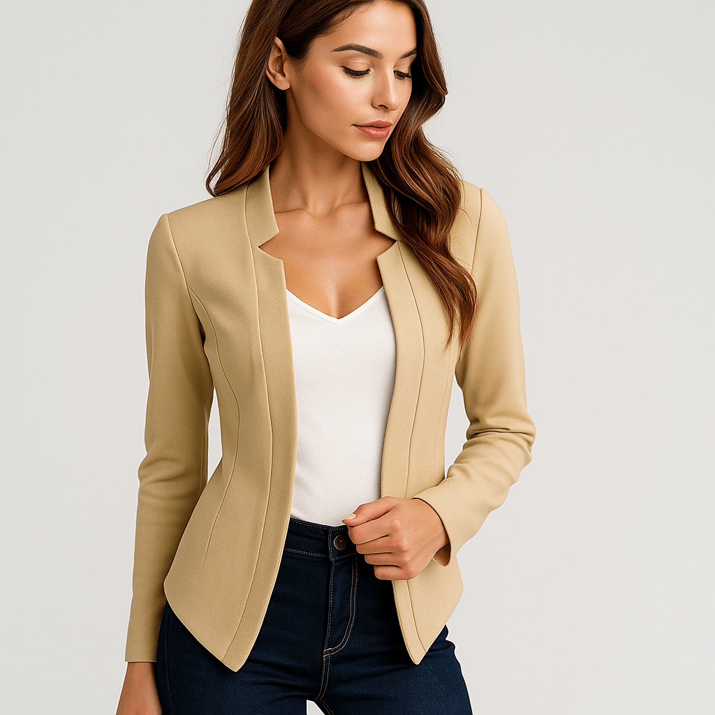Women's Tailored Fit Blazer - Open Front - Notch Collar