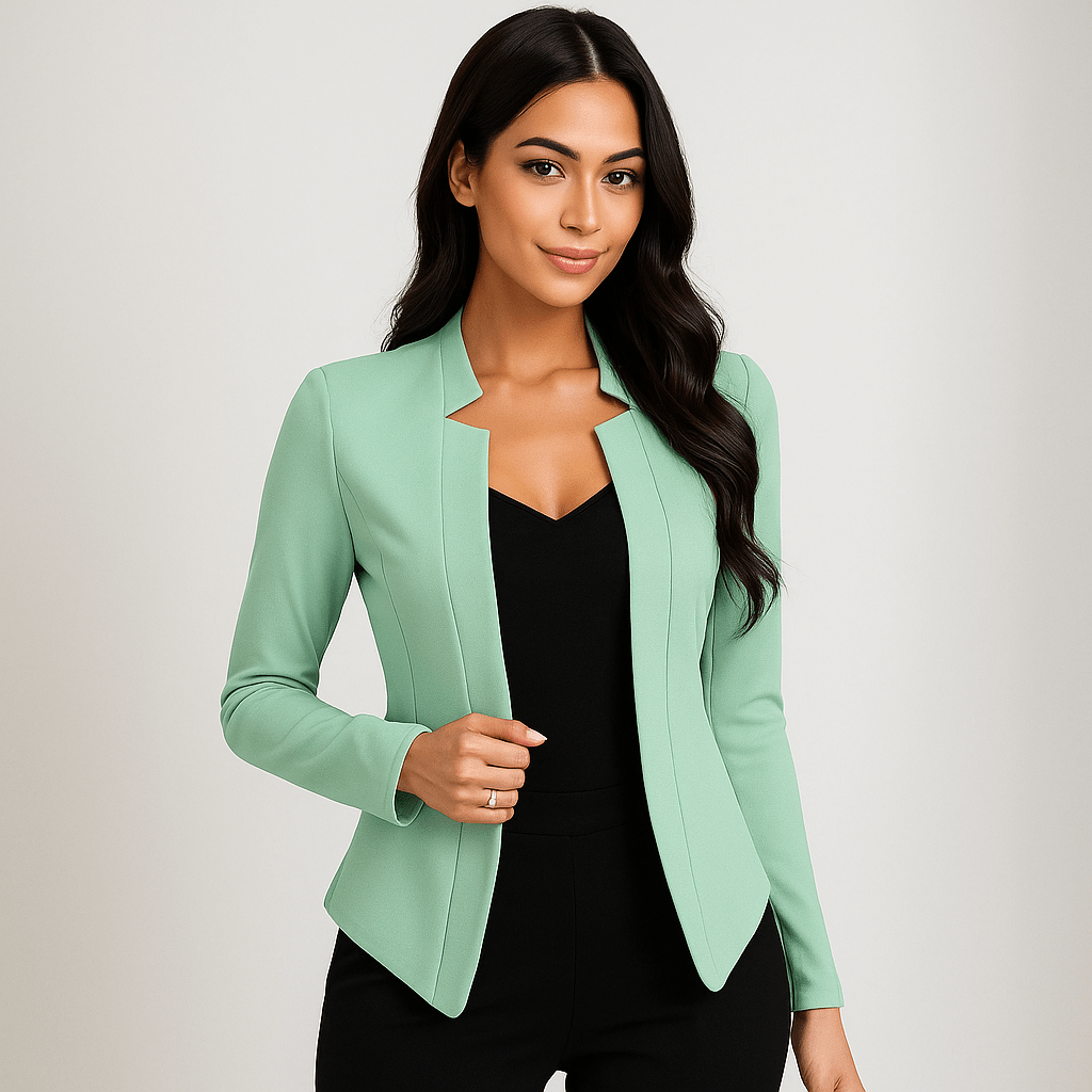 Women's Tailored Fit Blazer - Open Front - Notch Collar