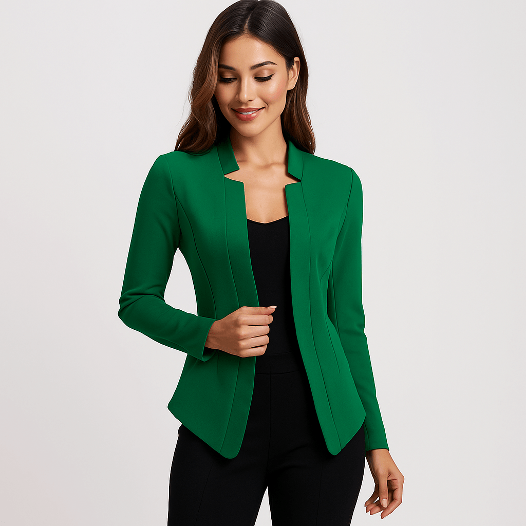 Women's Tailored Fit Blazer - Open Front - Notch Collar
