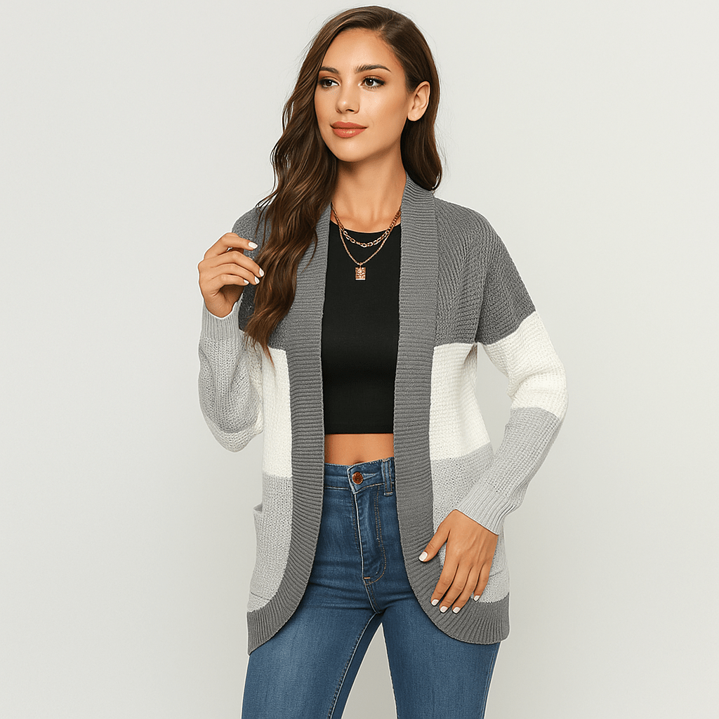 Women's Groft Knit Cardigan - Oversized Loose Fit - Practical Pockets