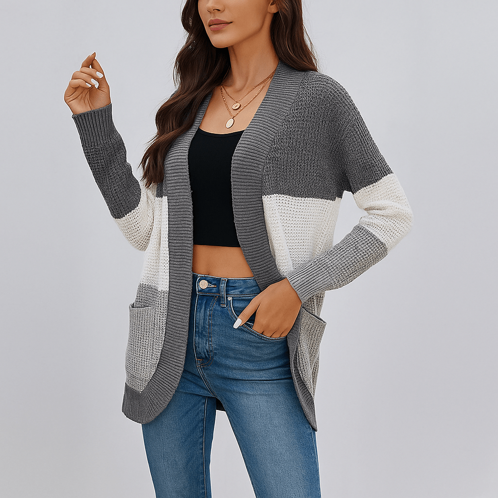 Women's Groft Knit Cardigan - Oversized Loose Fit - Practical Pockets