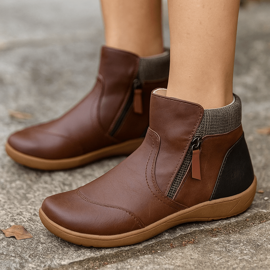 Women's Orthopedic Ankle Boots - Waterproof Leather - Anatomical Support