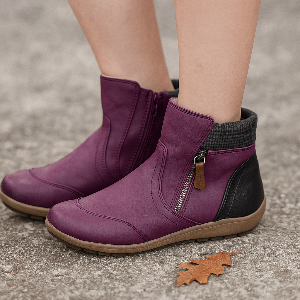 Women's Orthopedic Ankle Boots - Waterproof Leather - Anatomical Support