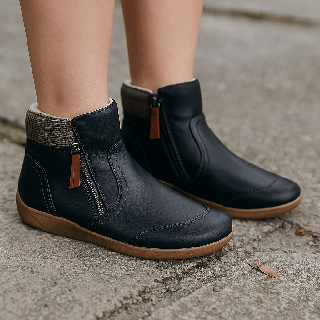 Women's Orthopedic Ankle Boots - Waterproof Leather - Anatomical Support
