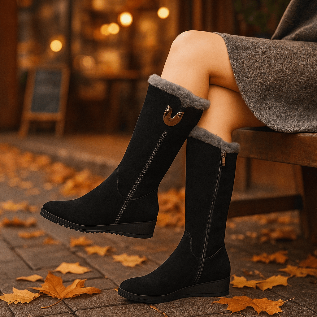 Women's Knee-High Boots - Fleece-Lined - Warm Winter