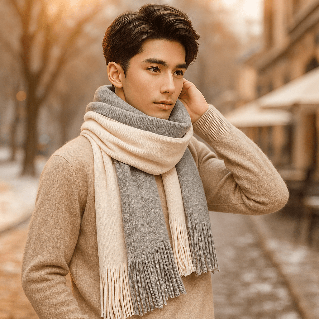 Long Cashmere Scarf - Elegant Soft Warm - Winter Style