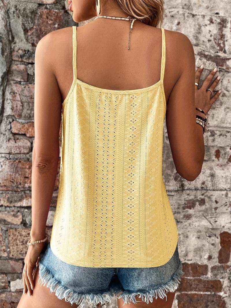 Women’s V-Neck Lace Summer Top with Spaghetti Straps