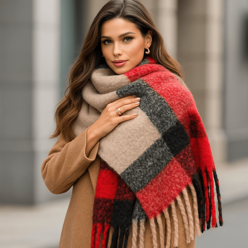 Elira Checked Scarf - Soft - Elegant - Cozy