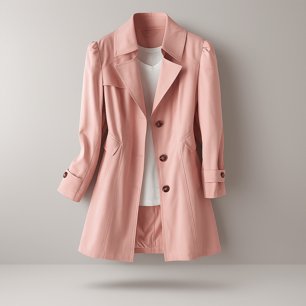 Elegant Trench Coat for Women - Single Button - Stylish Comfort