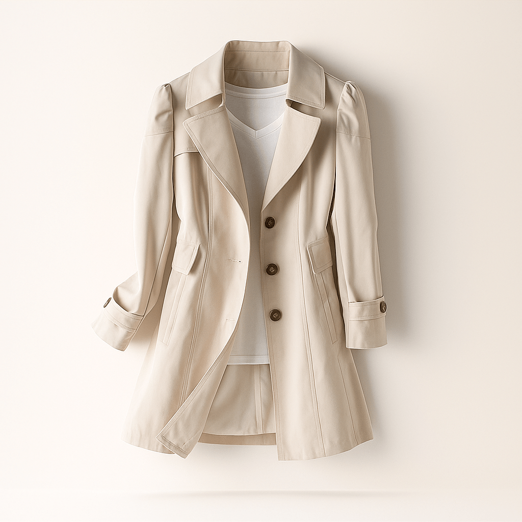Elegant Trench Coat for Women - Single Button - Stylish Comfort