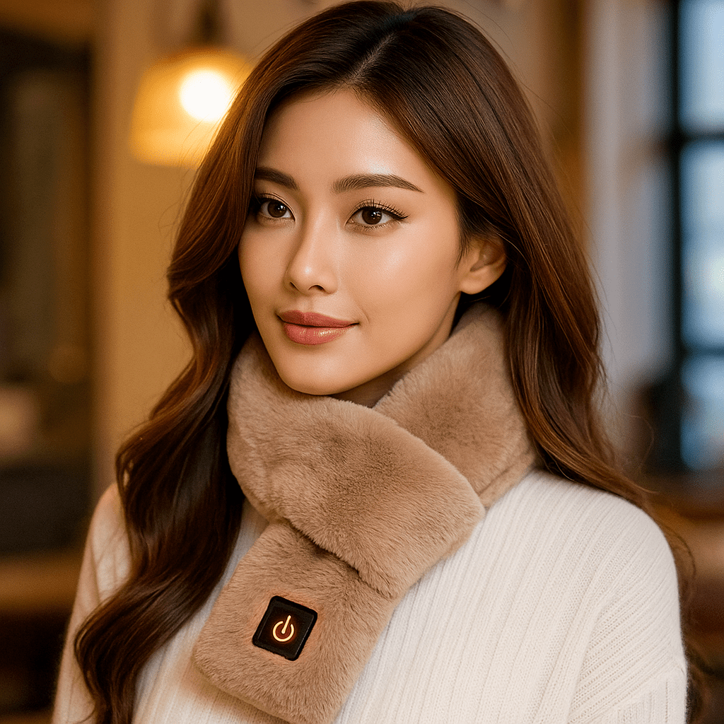 HeatCozy - Elegant Heated Faux Fur Scarf - Cozy Warmth