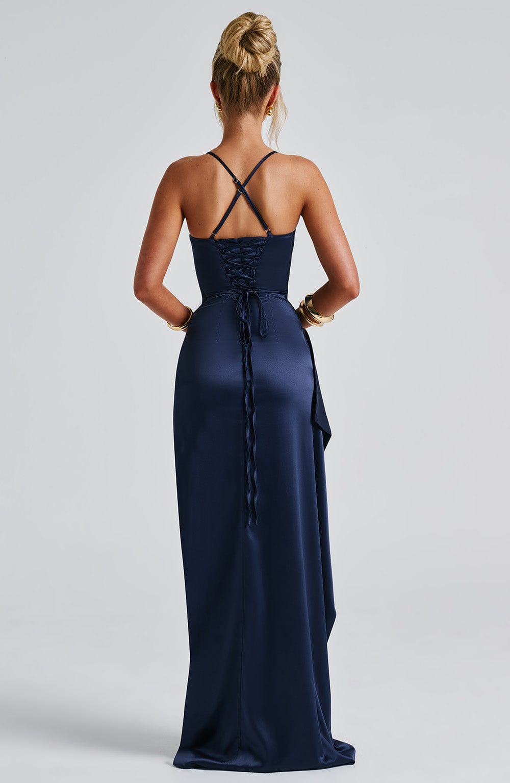 Navy Maxi Dress - Prom Gown - Formal Evening Wear